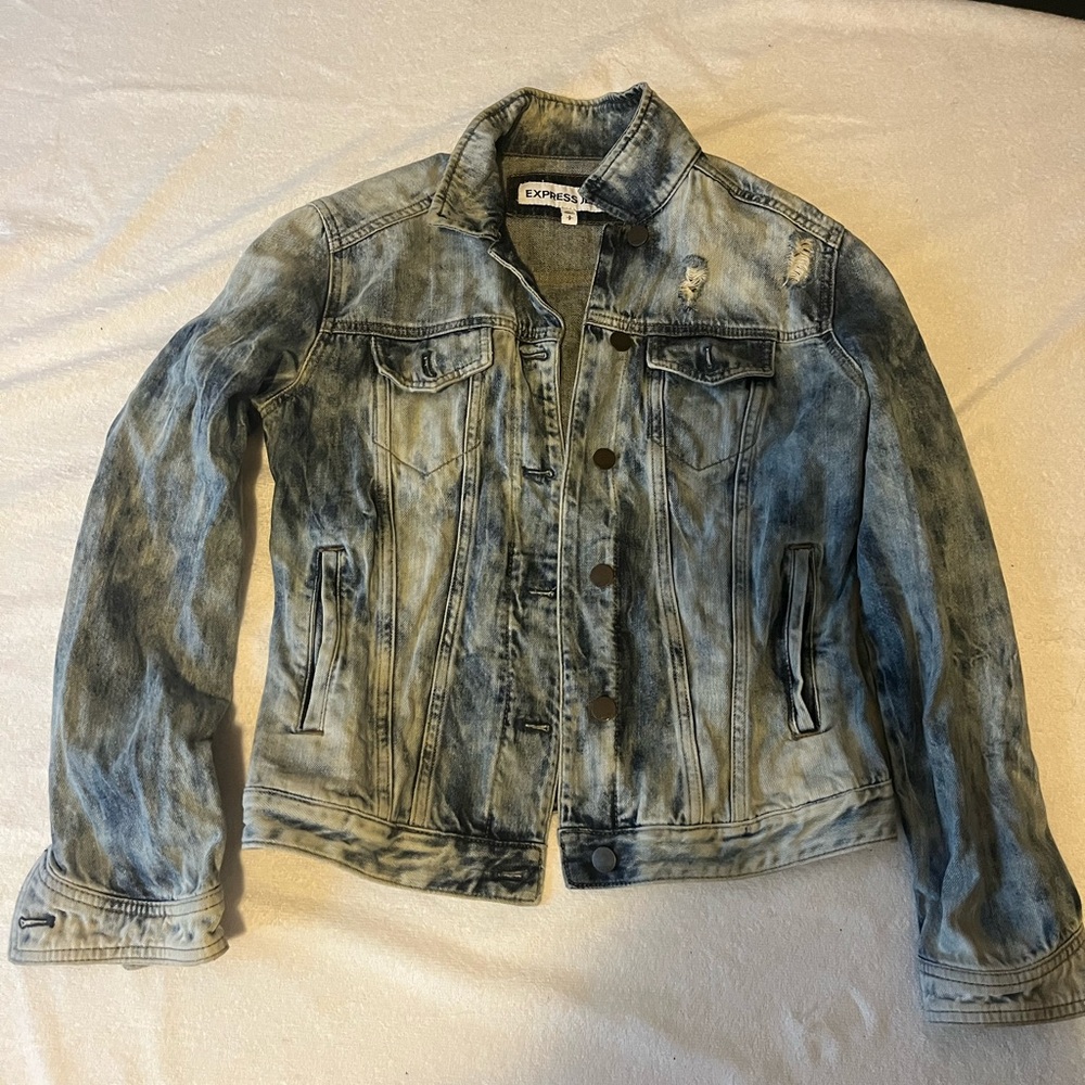 Express Faded Blue Denim Jacket